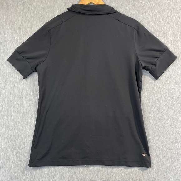 Adidas Golf Shirt Jacket Women’s Large Black Clima365 Gold Logo - Picture 10 of 12